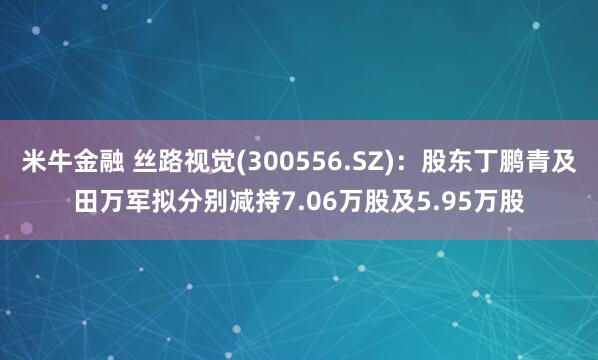 米牛金融 丝路视觉(300556.SZ)：股东丁鹏青及田万军拟分别减持7.06万股及5.95万股