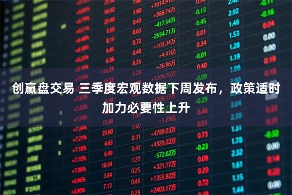 创赢盘交易 三季度宏观数据下周发布,政策适时加力必要性上升